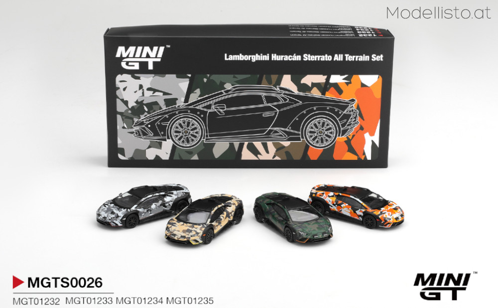 MGTS0026 MiniGT LAMBORGHINI HURACAN STERRATO ALL TERRARIN 4 CARS SET 2025