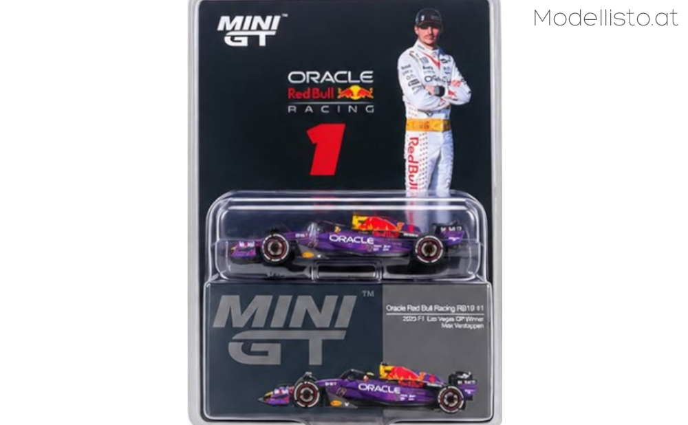 MGT1194 MiniGT F1 Oracle Red Bull Racing RB19 #1 2023 F1 Las Vegas GP Winner Max Verstappen