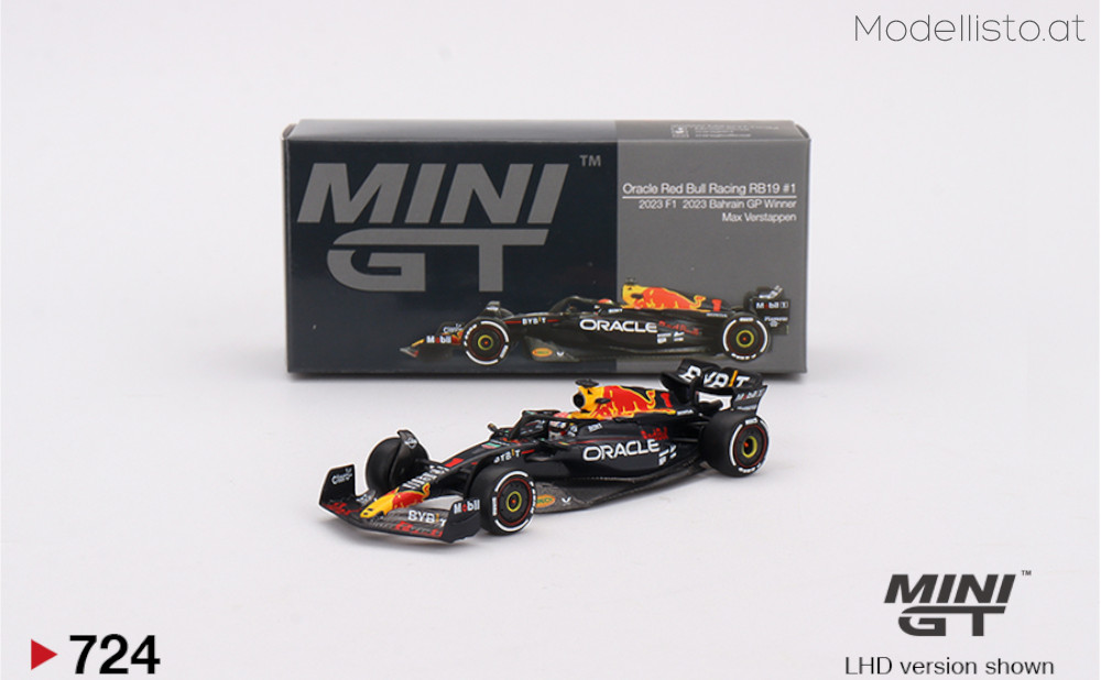 MGT724 MiniGT 2023 Red Bull Racing F1 RB19 #1 Max Verstappen Bahrein GP Winner