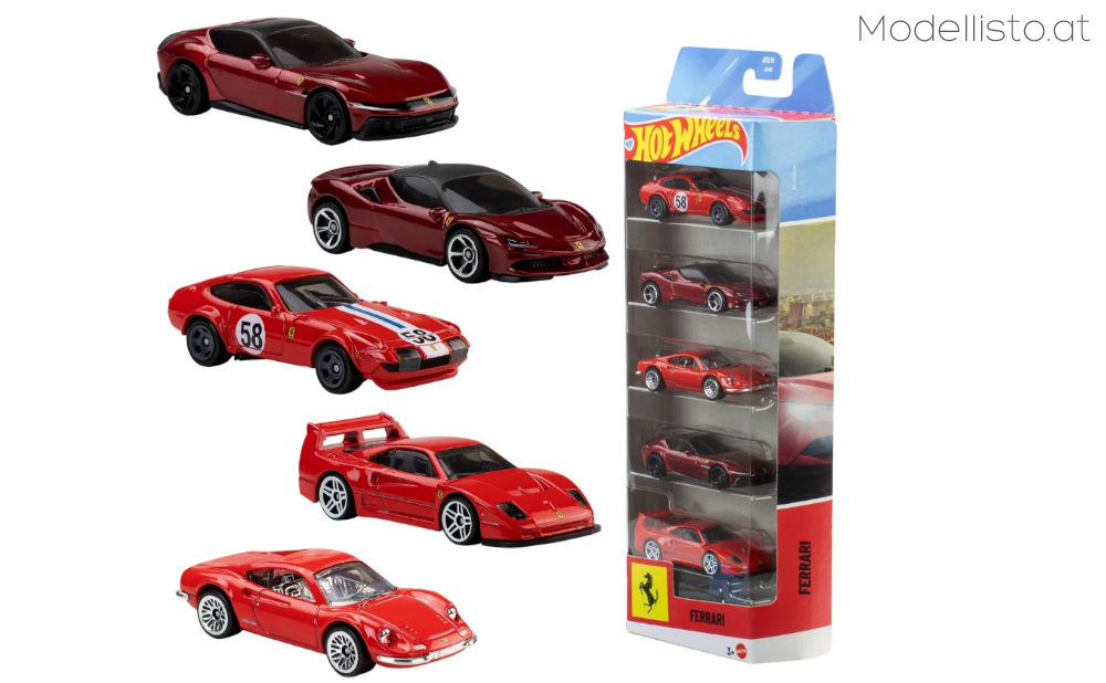 JLN12 Hotwheels Ferrari 5er Set