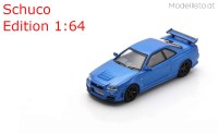 452033700 Schuco 1/64 Nissan Skyline Nismo (R34) GT-R Z-Tune, bayside-blue