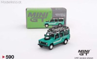 MGT590l MiniGT Land Rover Defender 110, 1985 County Station Wagon Trident Green