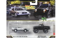 JHW48 Hotwheels Back to the Future Time Machine & 1987 Toyota Pickup Truck