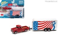 jlsp200a 1/64 Johnny Lightning 1955 Chevy Cameo mit Trailer cardinal red