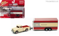 jlsp200b 1/64 Johnny Lightning 1955 Chevy Cameo mit Trailer Cameo bombay ivory