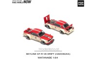 PR640075 Pop Race Nissan Skyline GT-R V8 Drift (Hakosuka) Watanabe, cream/red