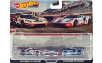 HCY72 Hotwheels 2016 Ford GT Race & 2016 Ford GT Race
