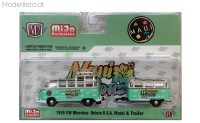 1/64 M2 Machines 1959 VW Samba Bus DeLuxe USA & Trailer Limited Edition gold
