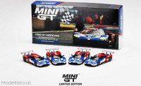 MGTS0001 MiniGT Ford GT LMGTE PRO 2016 24 Hrs of Le Mans Ford Chip Ganassi Team 4 Cars Set