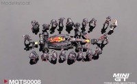 MGTS0008 MiniGT Oracle Red Bull Racing RB18 #1 Max Verstappen, 2022 Abu Dhabi GP Pit Crew Set