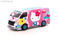 t64-038hksf Tarmac 1/64 Toyota Hiace Widebody Hello Kitty