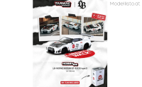 T64-090-WH Tarmac Works Nissan GT-R R35 Type 2 LB-Works Sammler Edition mit Ölkanne