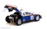 t64ptl002-85rcb04 1/64 Tarmac Lancia 037 Rally #4 S.Servia/J. Sabater Rally Costa Brava 1985, white/blue