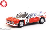 t64ptl002-85rvh03 1/64 Tarmac 1985 Lancia 037 Rally #3 P.Snijers/D. Colebunders Winner Rally Van Haspengouw, red/white